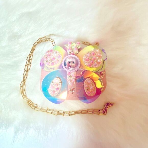 Custom Y2K Butterfly Iridescent Crossbody Purse Holographic - Picture 7 of 7